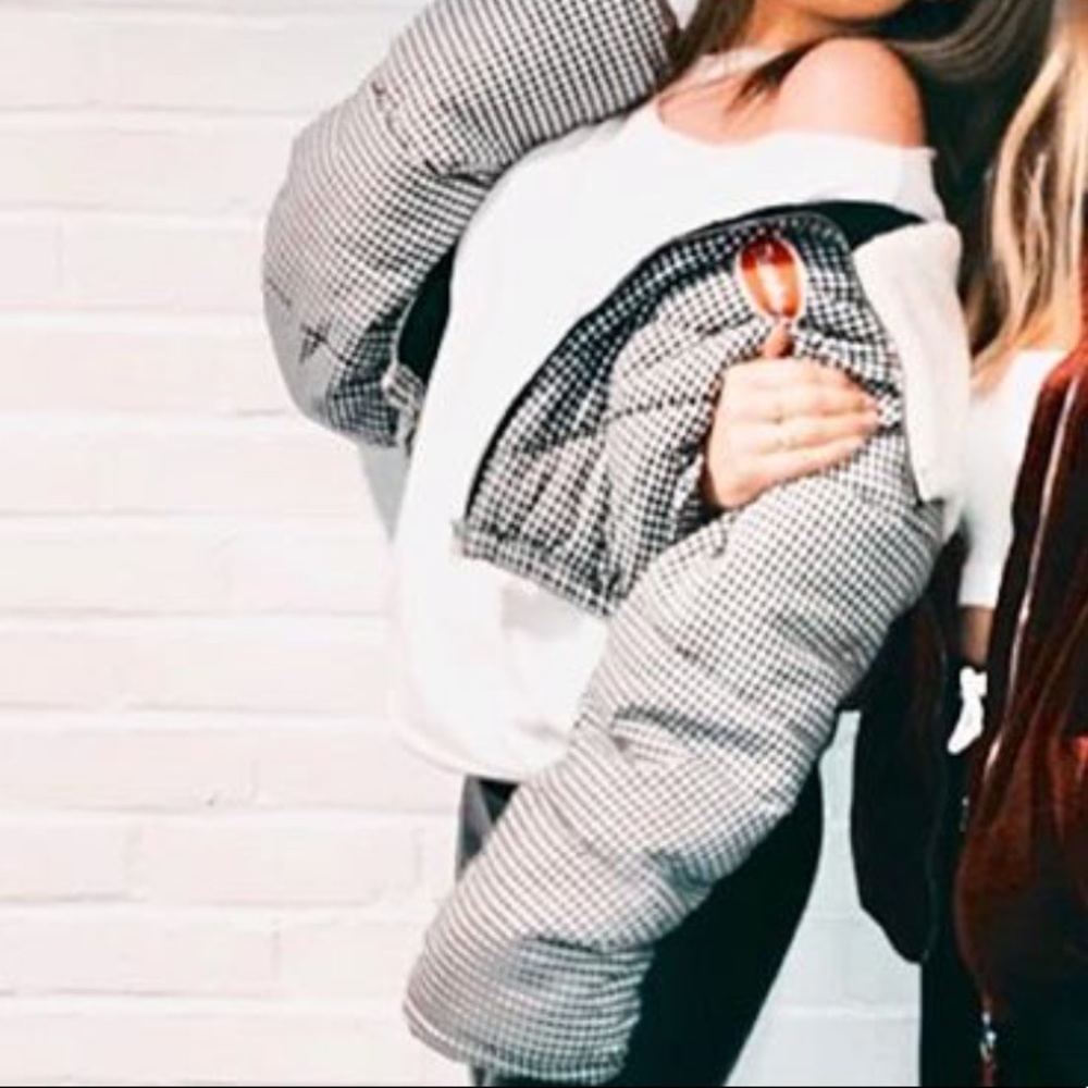 Houndstooth winter puffer